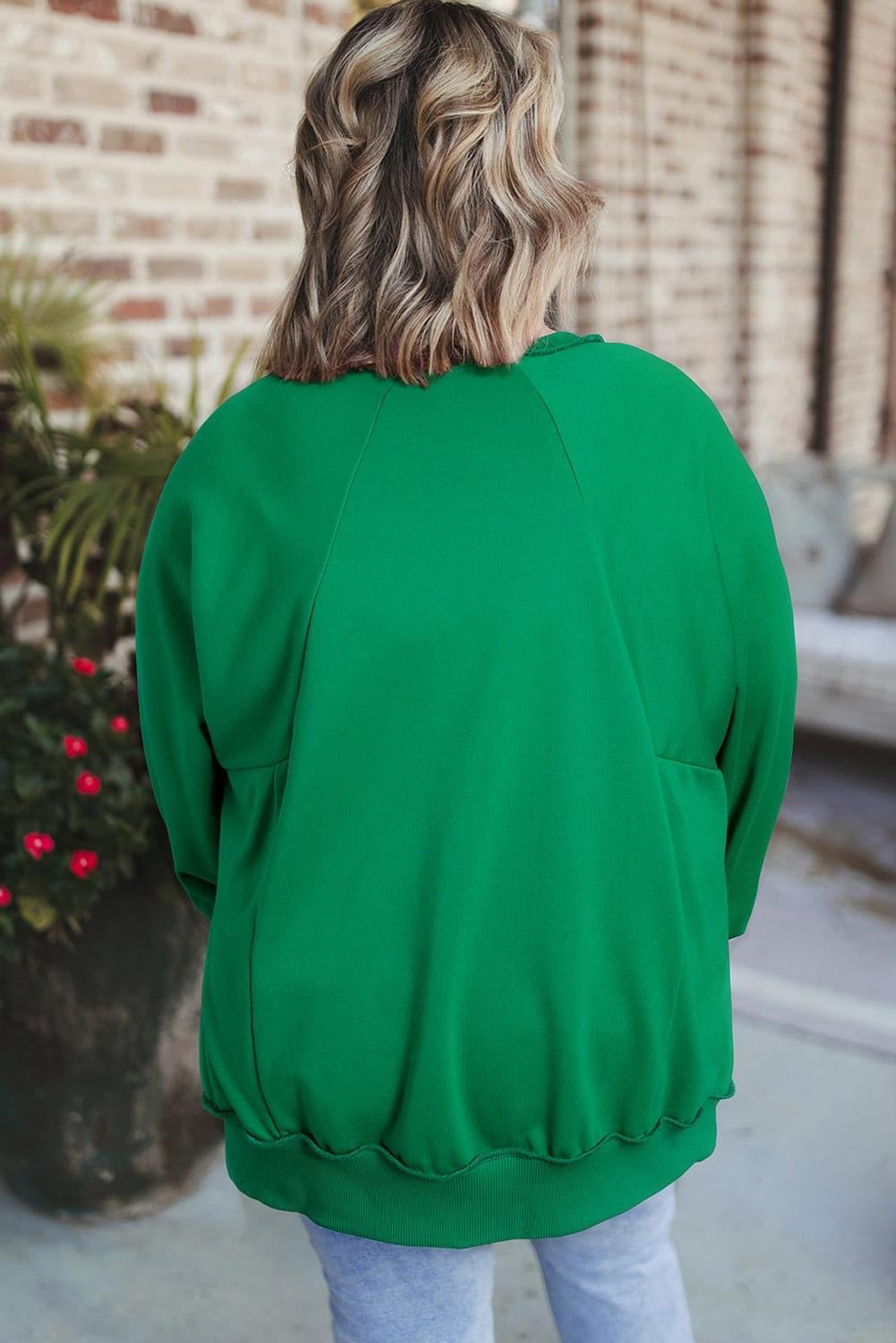 Sensational Love Bright Green Exposed Seam 
sweatshirt
