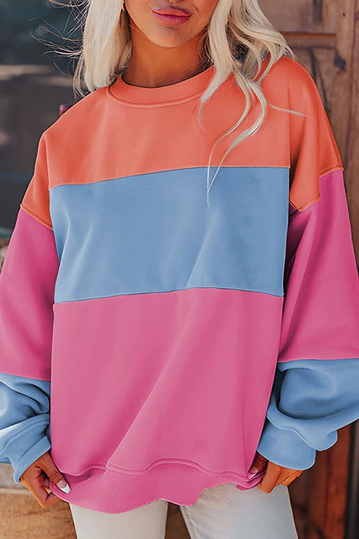 CATCH THE BREEZE COLORBLOCK SKY BLUE SWEATSHIRT **SHIPPING EXPECTED TO BEGIN ON DATE 8/30**