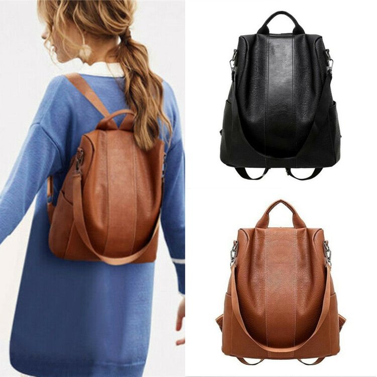 Sizzling Anti-Theft Vintage Style Leather Backpacks for Teenager Girls And Women School Bagpack For Females Travel Bags Stevvex