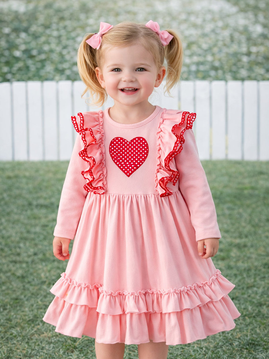 Valentine’s Day Sweetheart Pink Ruffle Girls Dress