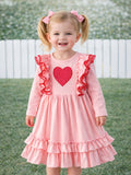 Valentine’s Day Sweetheart Pink Ruffle Girls Dress