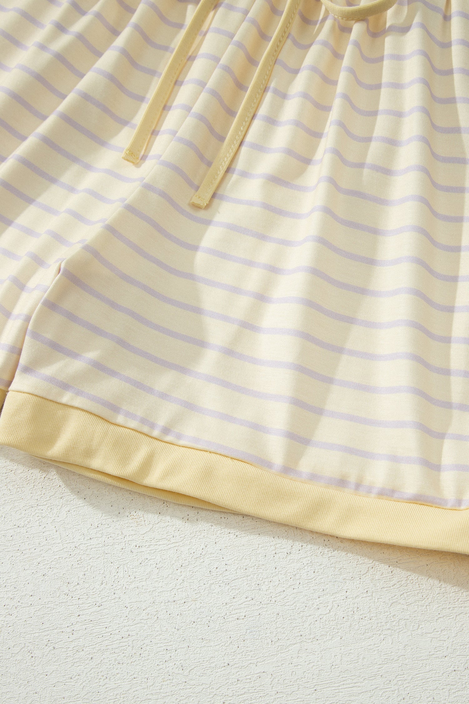 Yellow Stripe Relaxed Tee Drawstring Shorts 2pcs Outfit Unique Oils