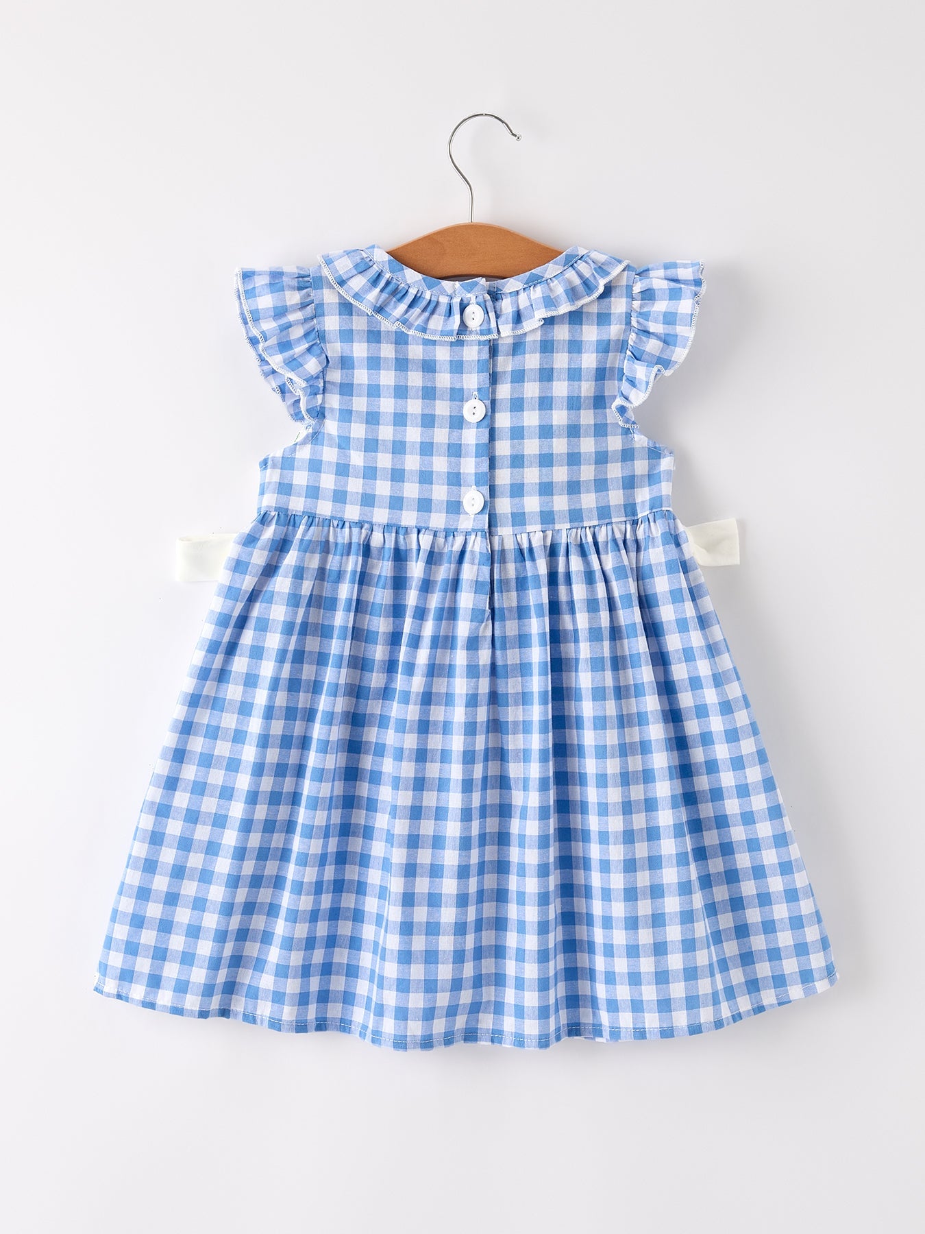 Fall Thanksgiving& Halloween Blue Pumpkin Smock Embroidery Baby Girl Dress Rylee Faith Designs