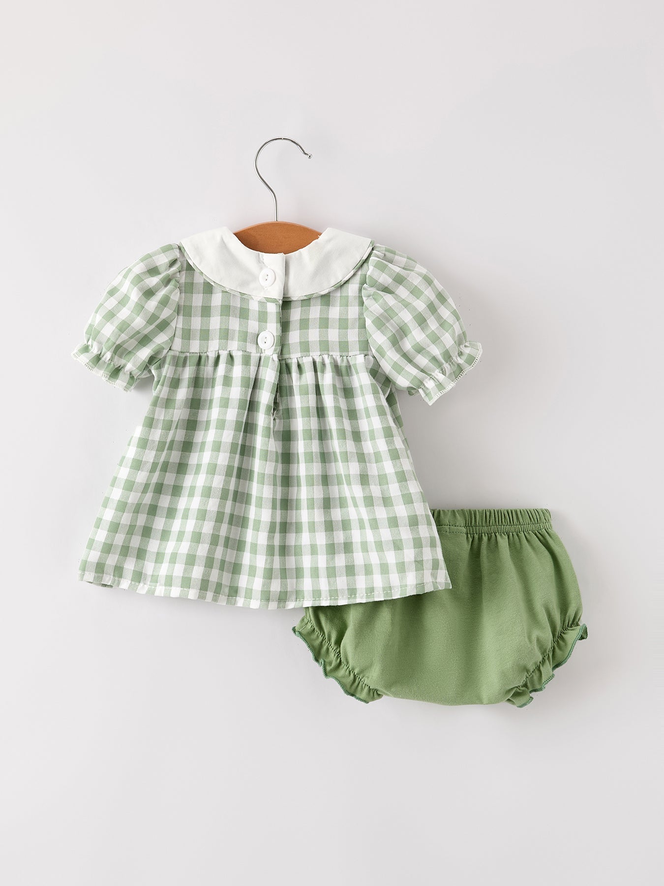 Fall Halloween & Thanksgiving Applique Plaid Girls Bloomers Romper Set Rylee Faith Designs