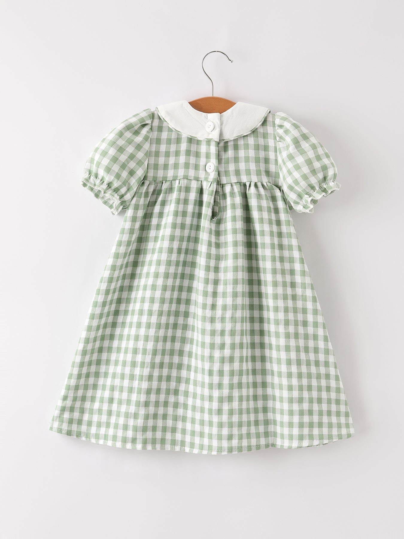 Fall Halloween & Thanksgiving Pumpkin Applique Plaid Green Girls Dress Rylee Faith Designs