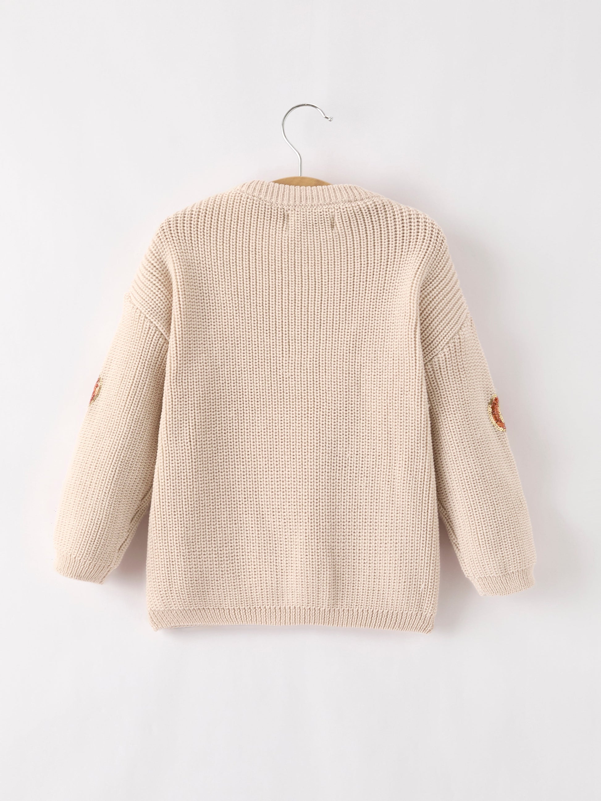 Thanksgiving Pumpkin Sequin Sweater – Beige, Perfect for Fall Rylee Faith Designs