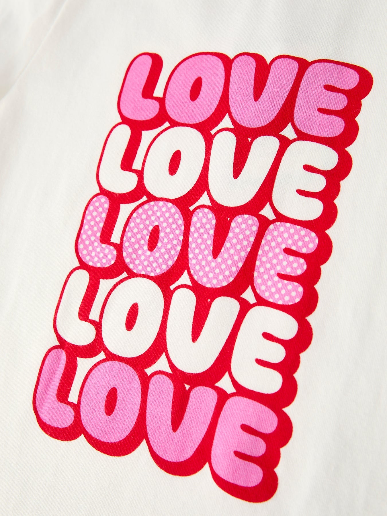 Valentine's Day Love Print Top + Girls' Tulle Skirt Set