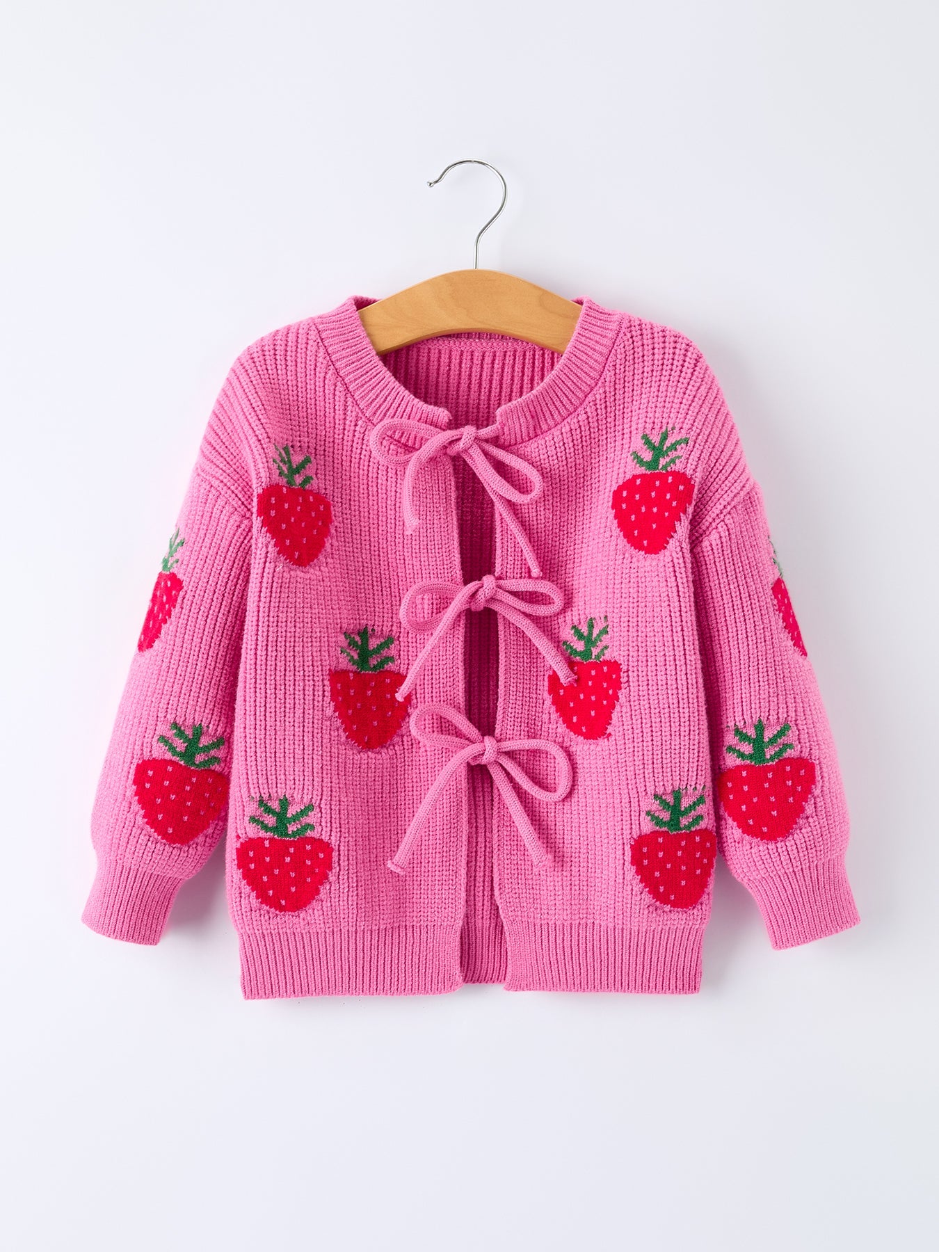 Girls Strawberry Cardigan Sweater