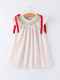 Pink Spring Floral Smocked Girl Dress