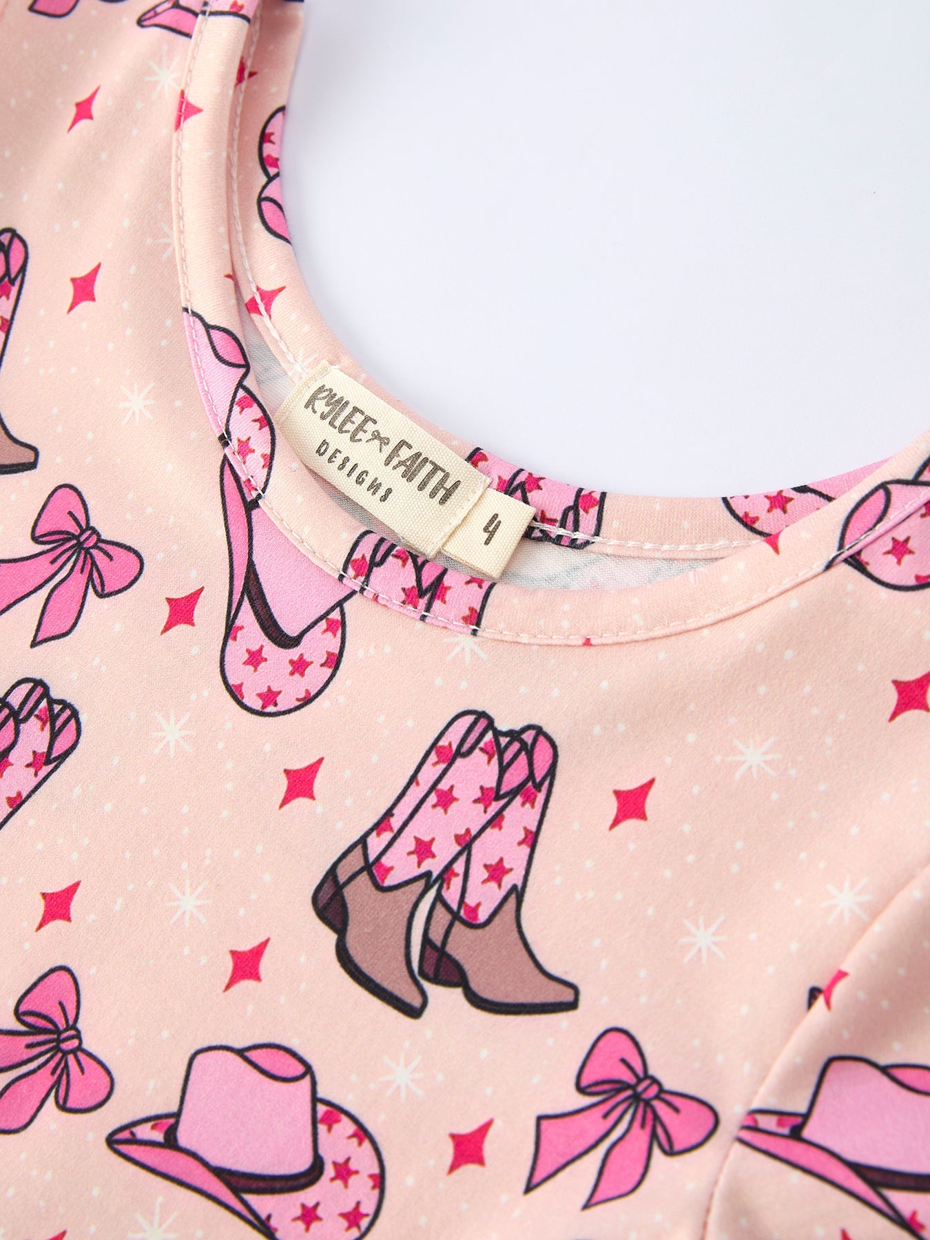 Western Print Girl Short Sleeve Dress Rylee Faith Designs