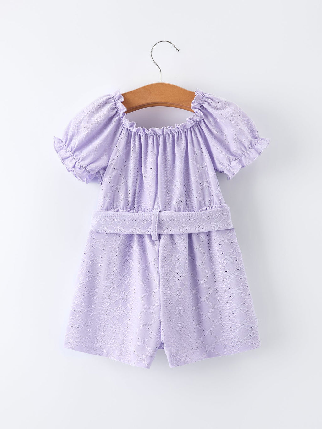 Spring Purple Short-sleeved Girls Jumpsuit