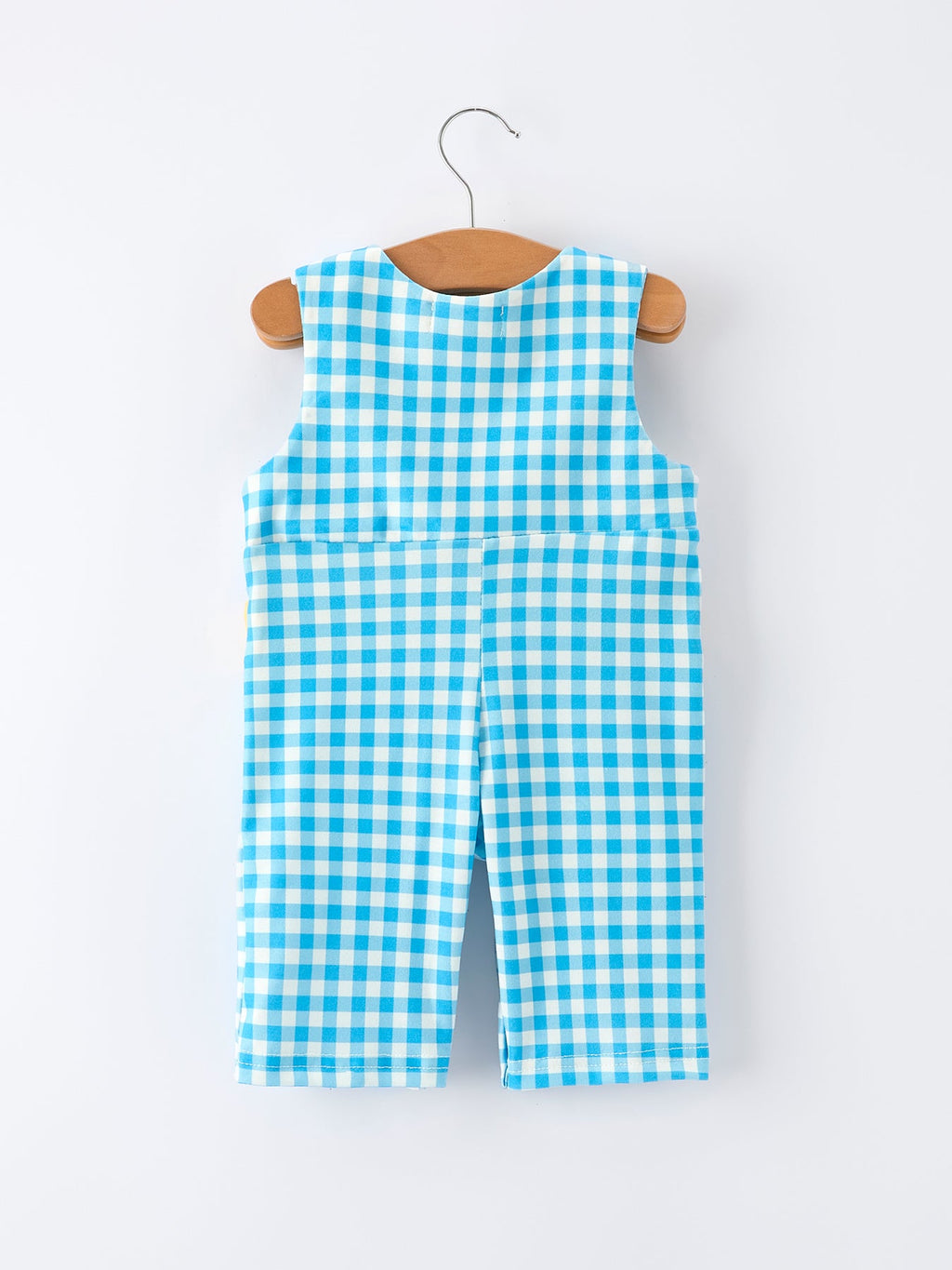 Fish Embroidery Smocking Plaid Baby Boy Romper
