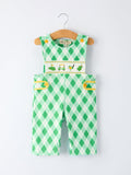 Spring Golf Embroidered Baby Boys Smocked Romper