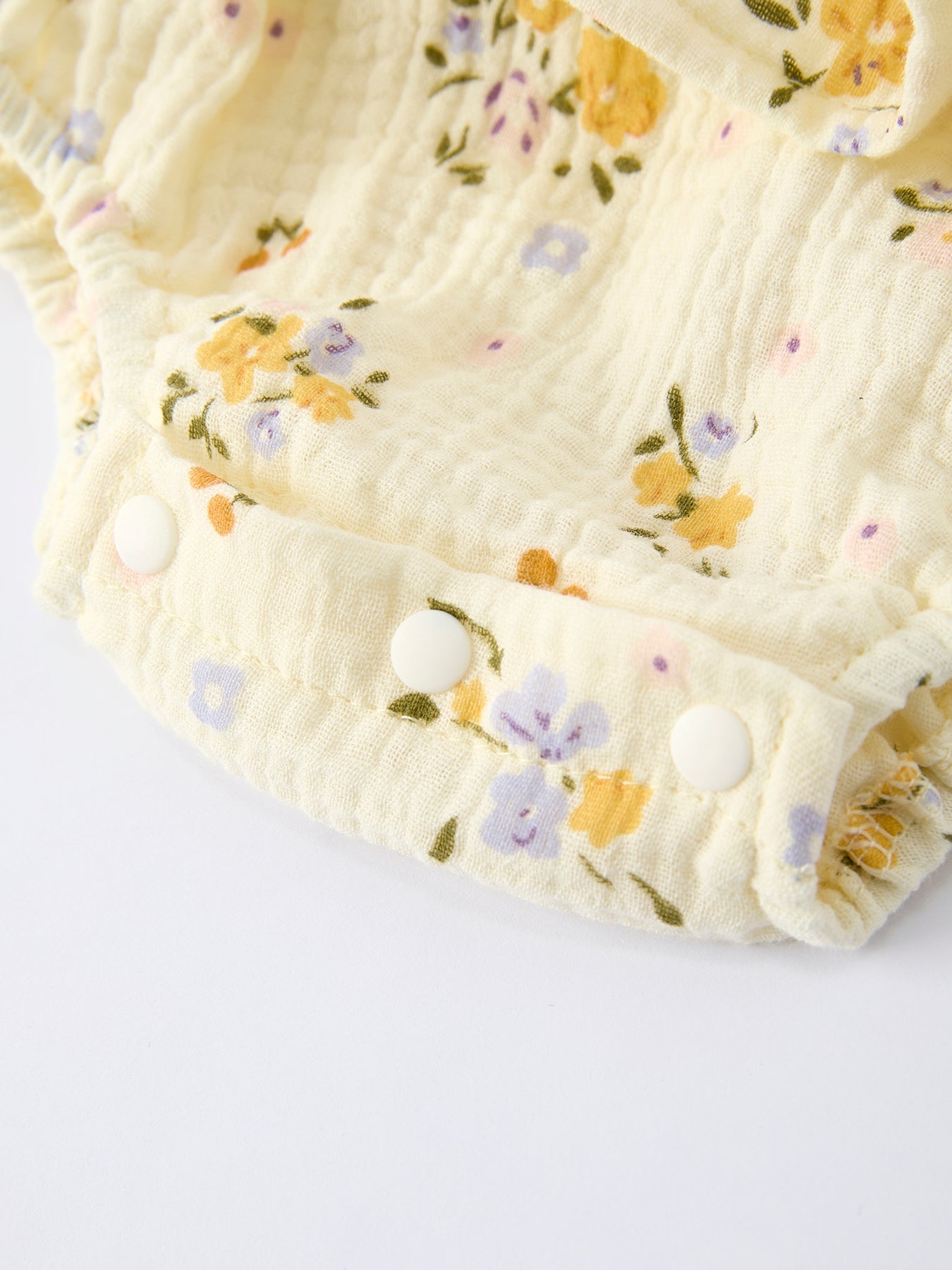 Muslin Floral Smocked Baby Romper with Matching Hat