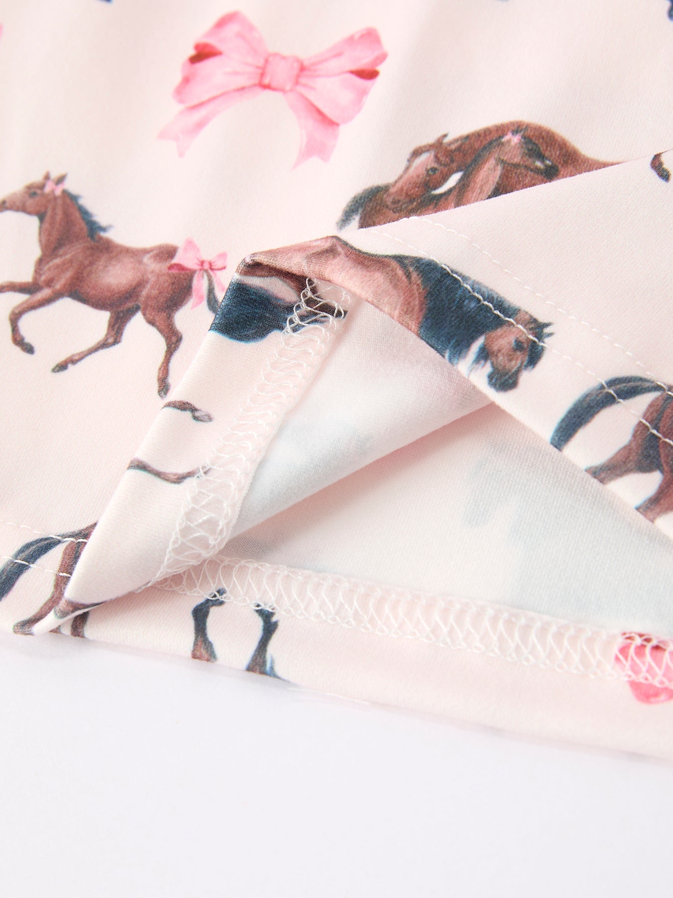 Girls Western Horse Bow Pajamas Set Print Rylee Faith Designs