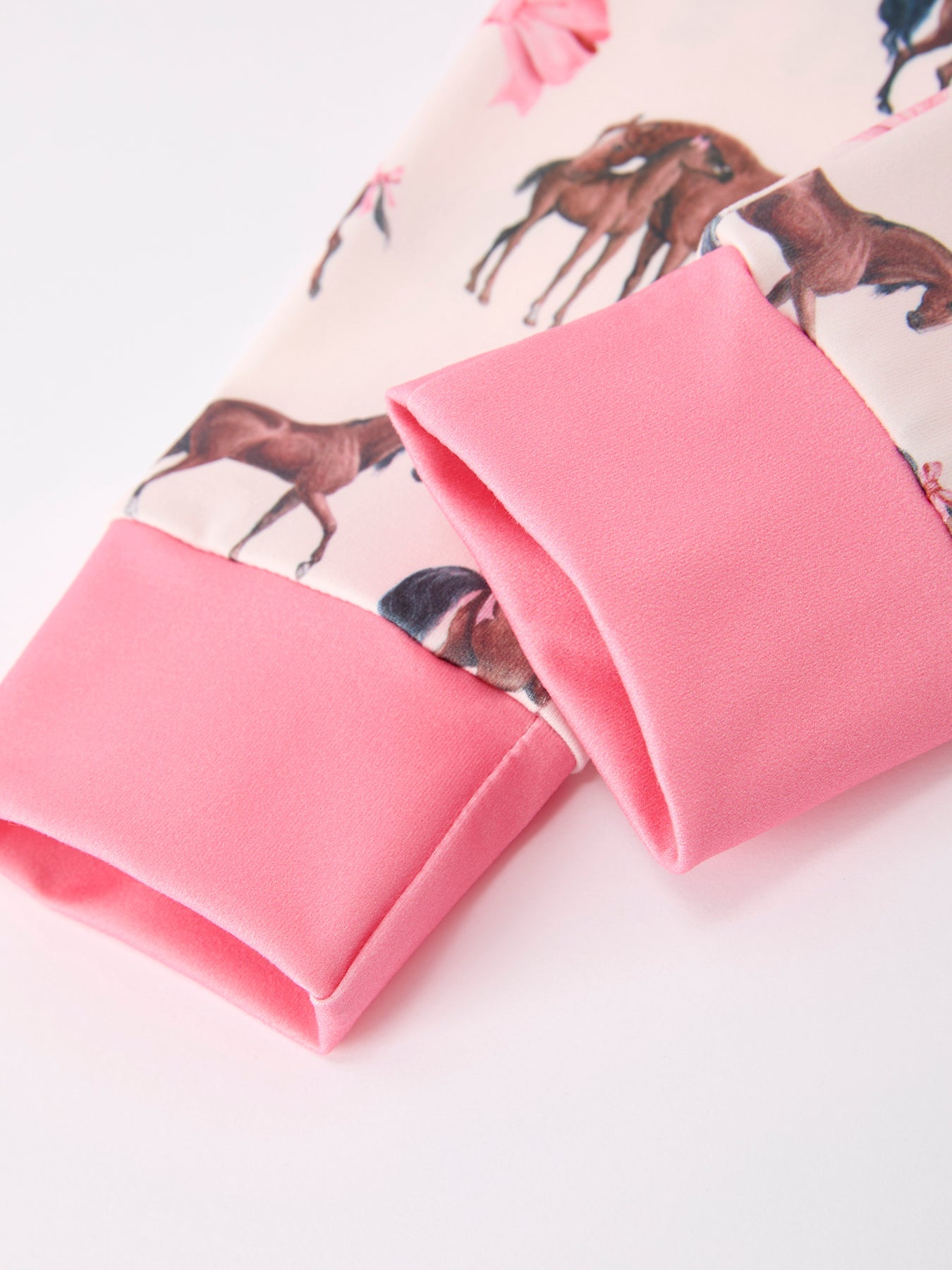 Girls Western Horse Bow Pajamas Set Print Rylee Faith Designs