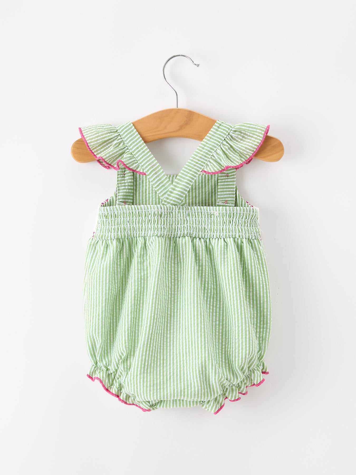 Western Boots Cactus Girls Romper Stripe Ruffle Strap Rylee Faith Designs