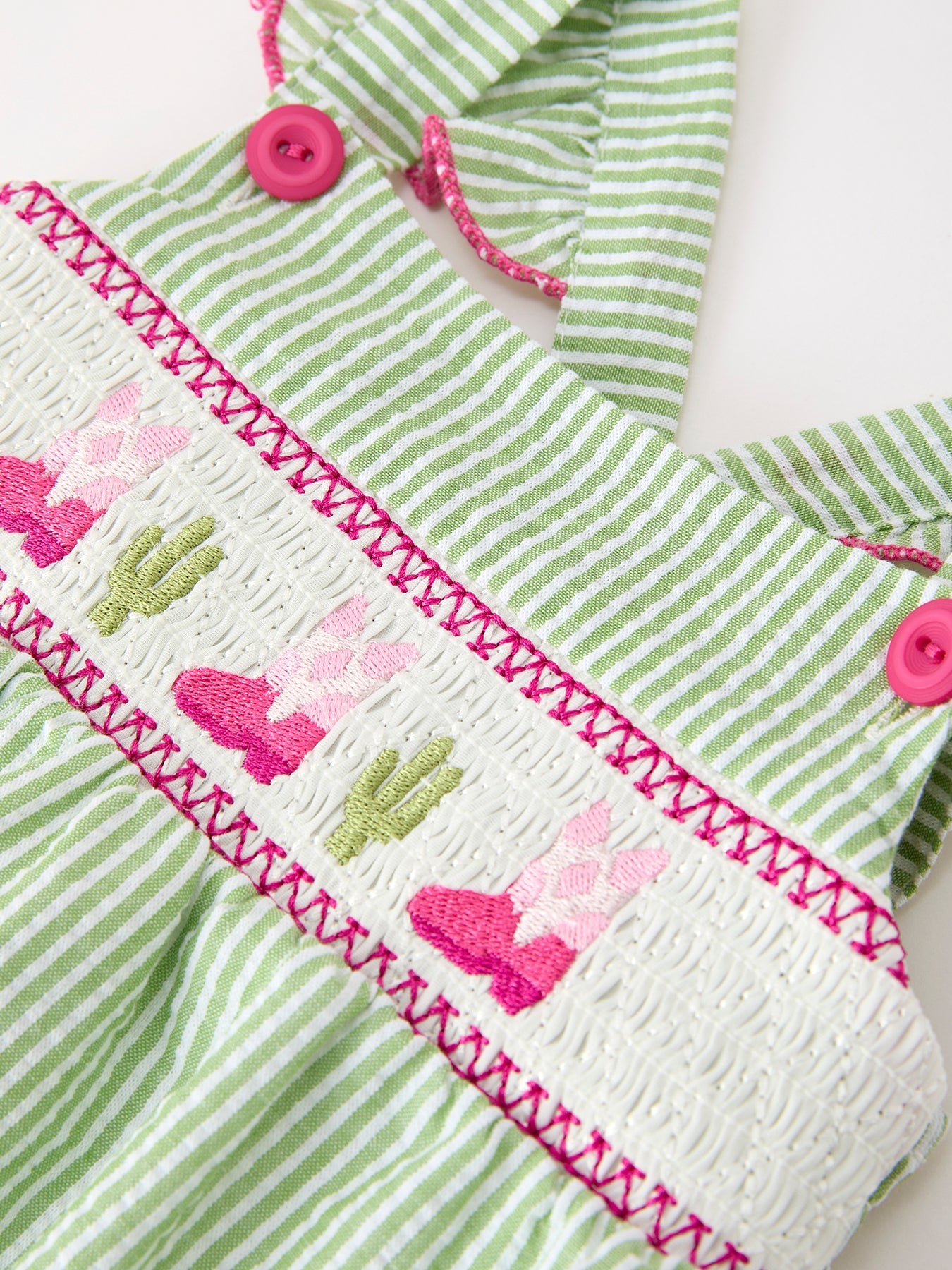 Western Boots Cactus Girls Romper Stripe Ruffle Strap Rylee Faith Designs