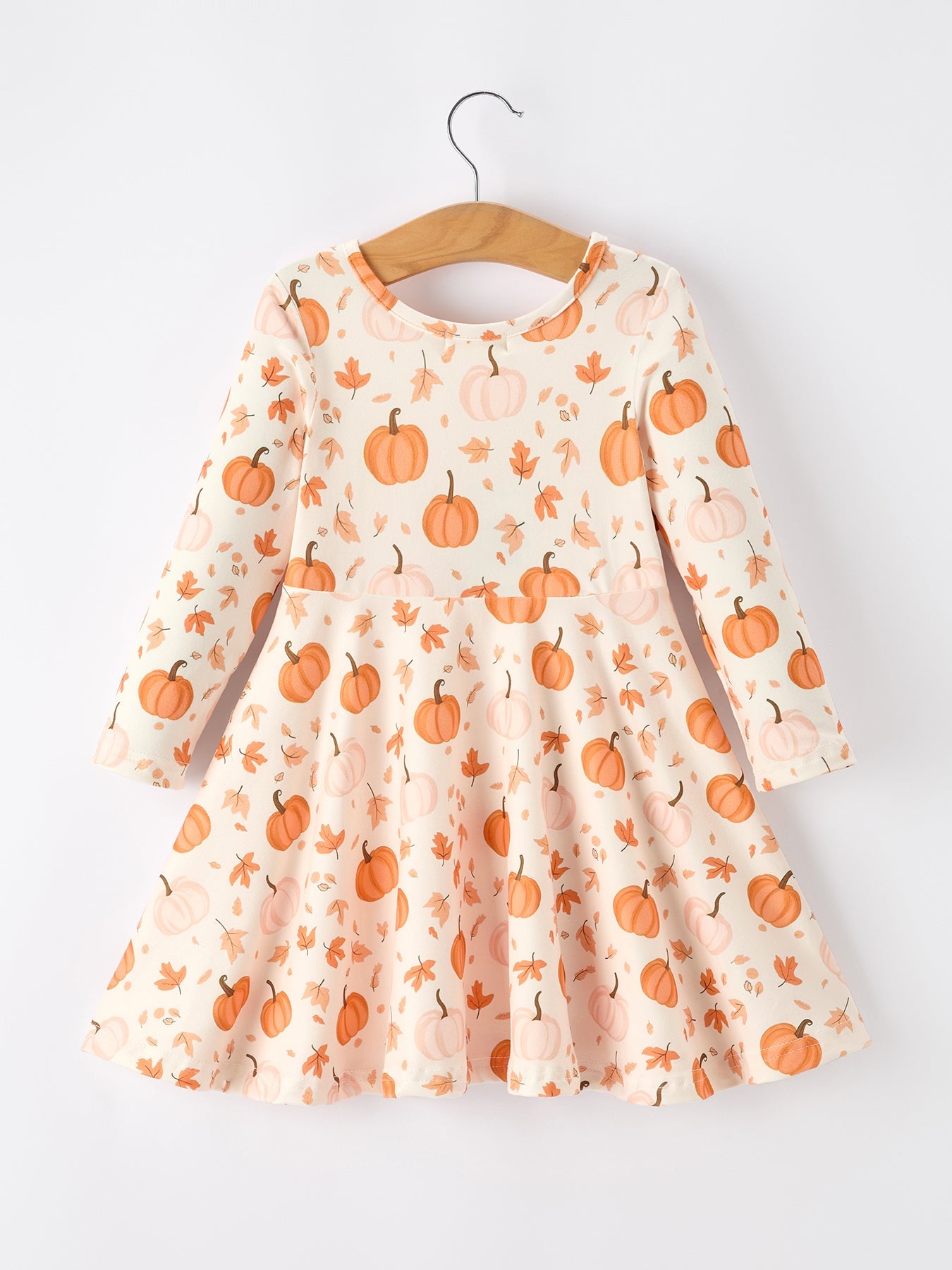 Halloween Thanksgiving Pumpkin Girls Dress Long Sleeve Rylee Faith Designs
