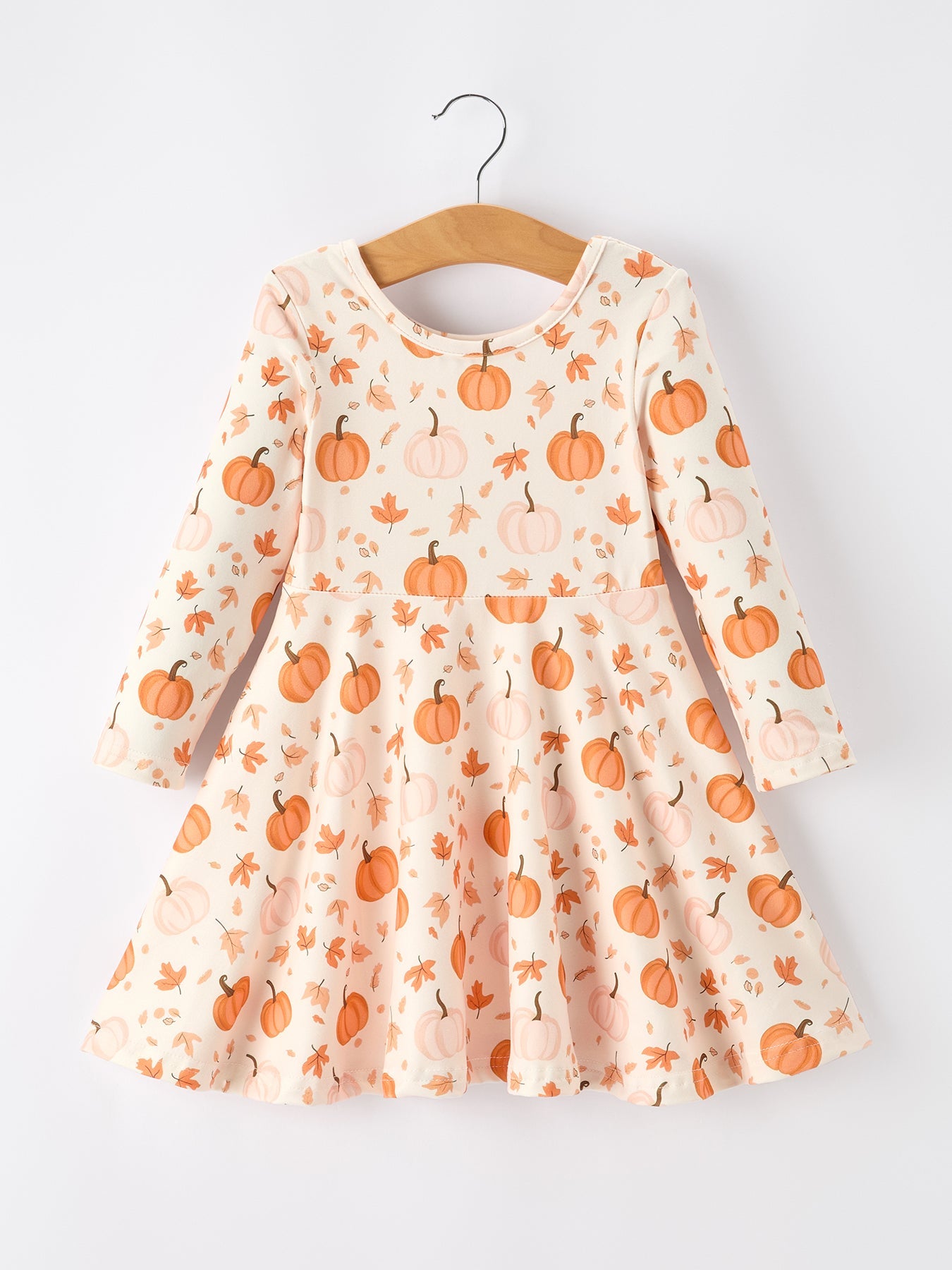 Halloween Thanksgiving Pumpkin Girls Dress Long Sleeve Rylee Faith Designs