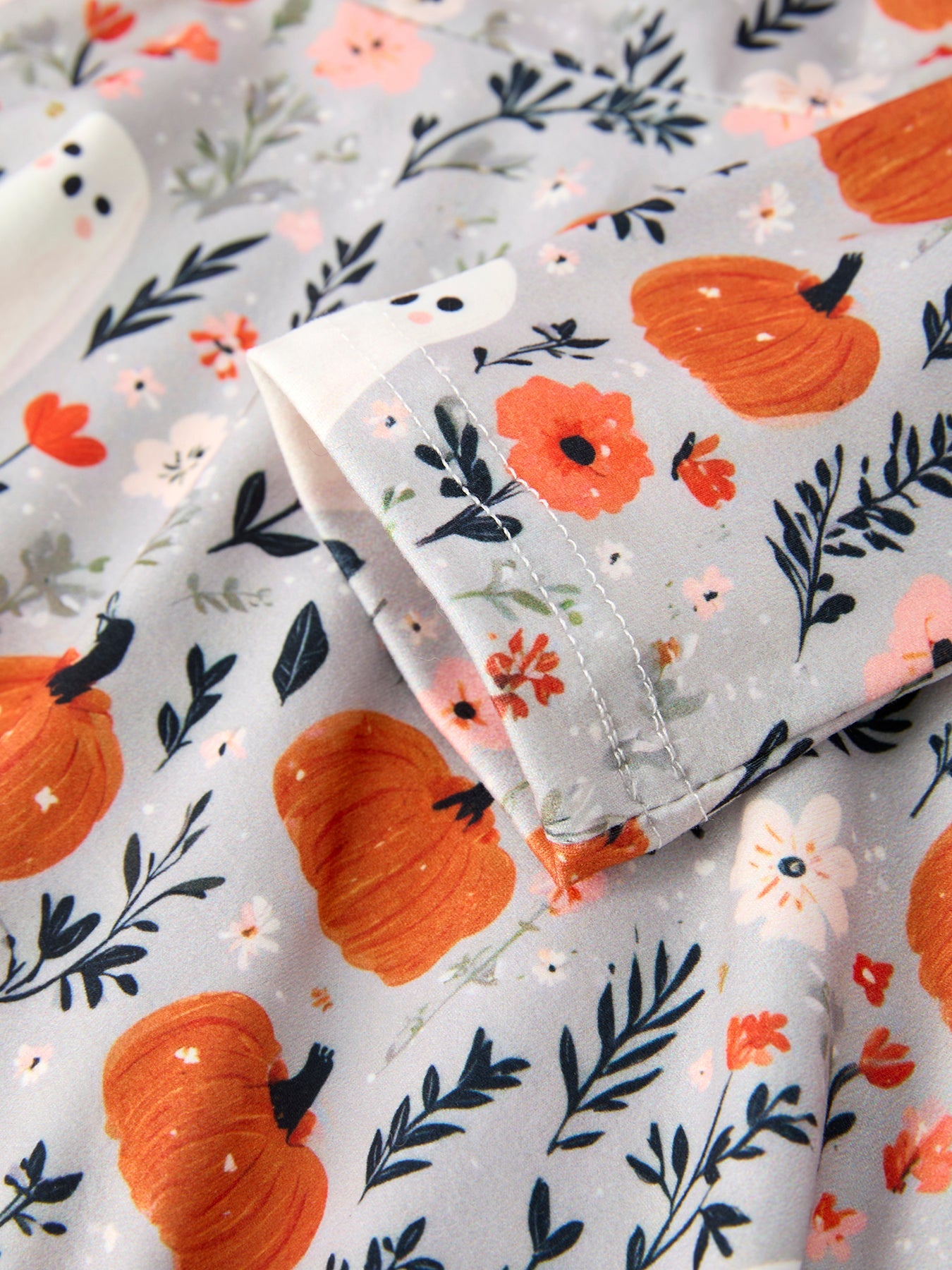 Halloween Pumpkin Ghost Girls Dress Long Sleeve Twirl Dress Rylee Faith Designs