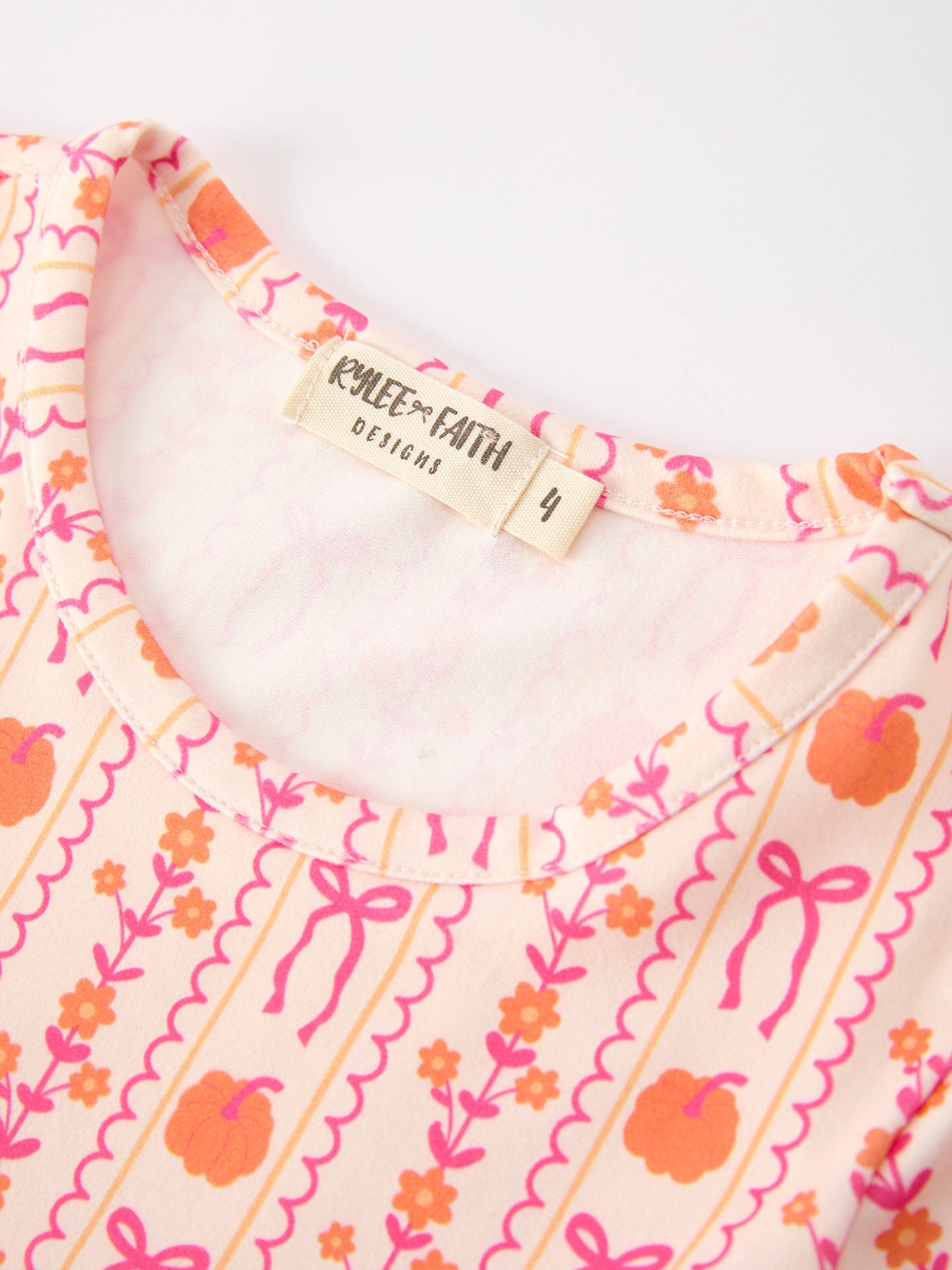 Halloween Thanksgiving Pumpkin Bow Pocket Girls Dress Rylee Faith Designs