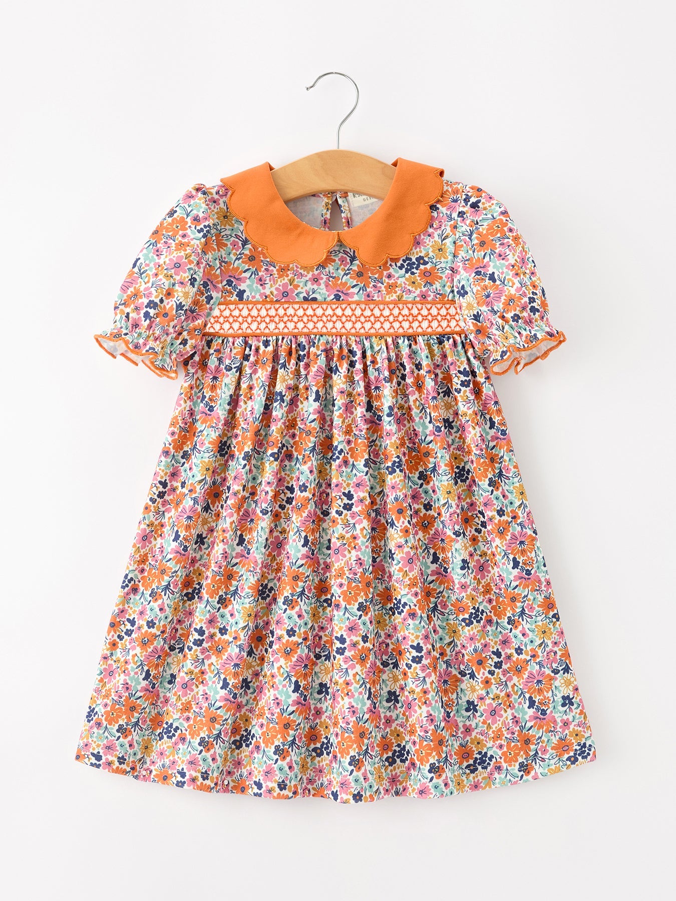 Fall Floral Smocked Petals Collar Girls Dress Rylee Faith Designs