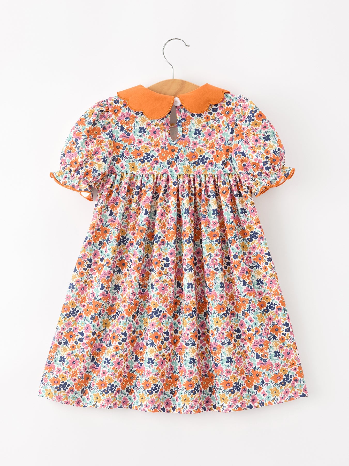 Fall Floral Smocked Petals Collar Girls Dress Rylee Faith Designs