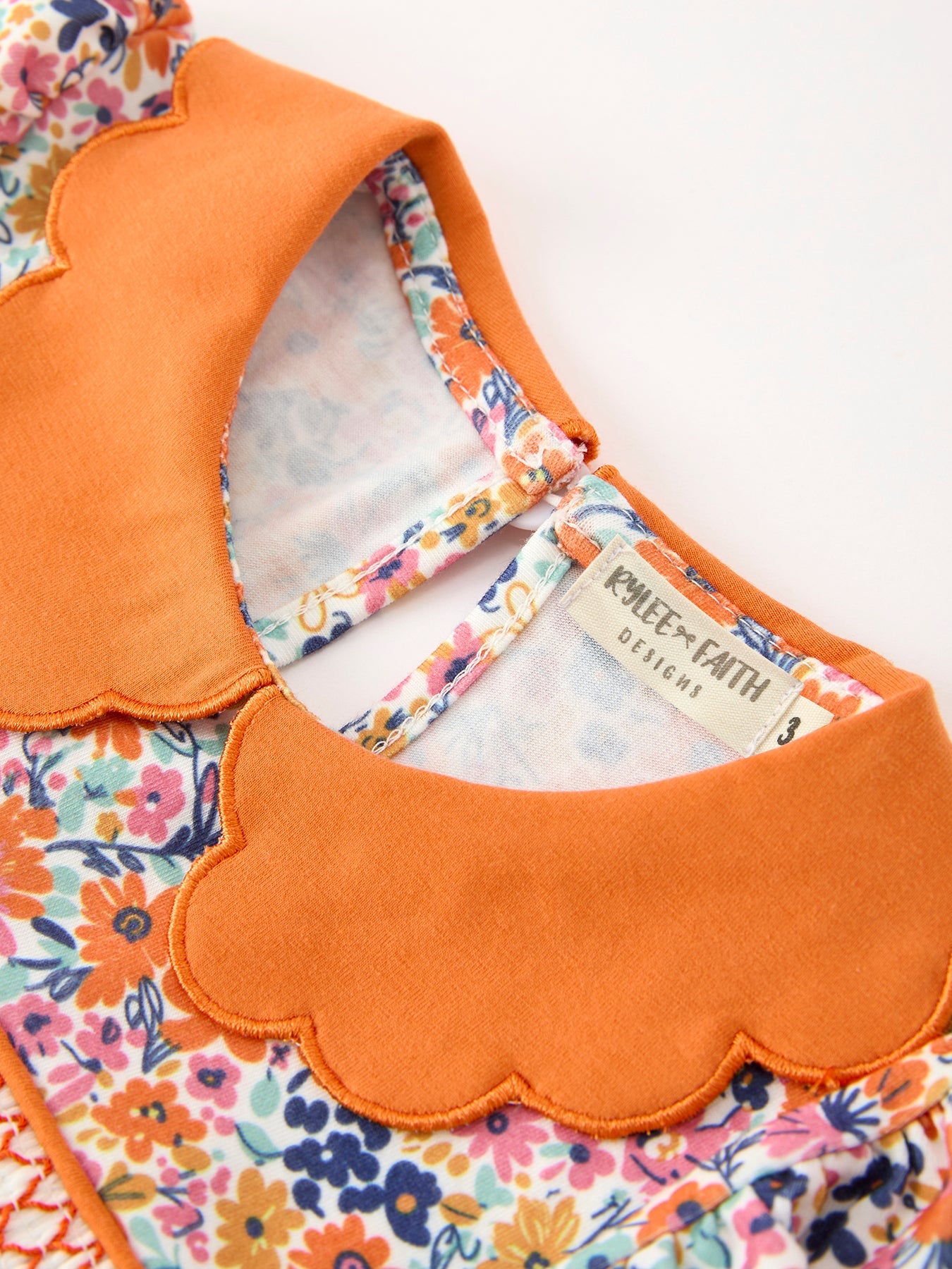 Fall Floral Smocked Petals Collar Girls Dress Rylee Faith Designs