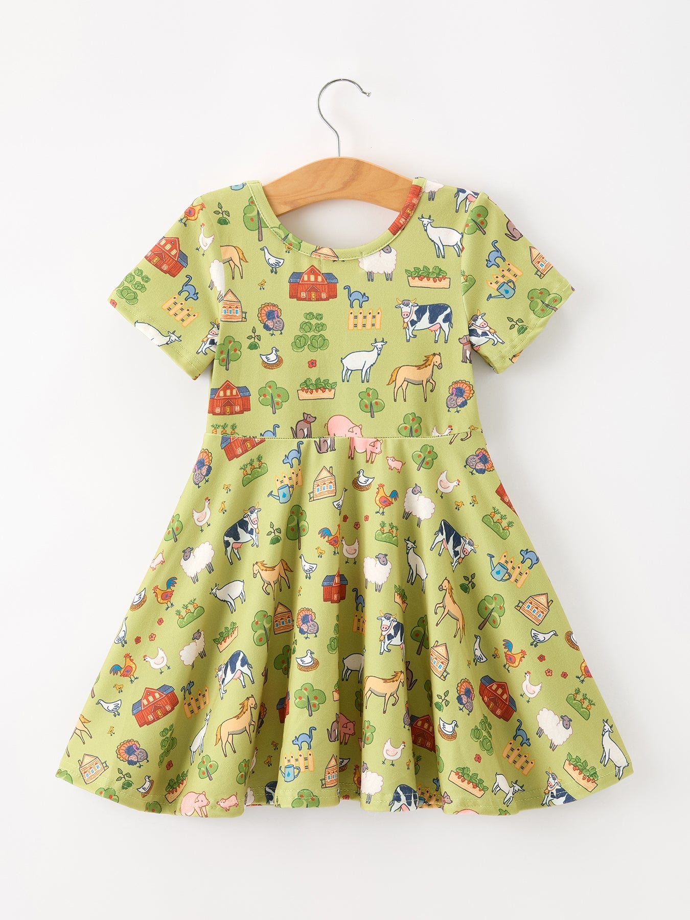 Countryside Farm Animal Pasture Twirl Girls Dress Rylee Faith Designs