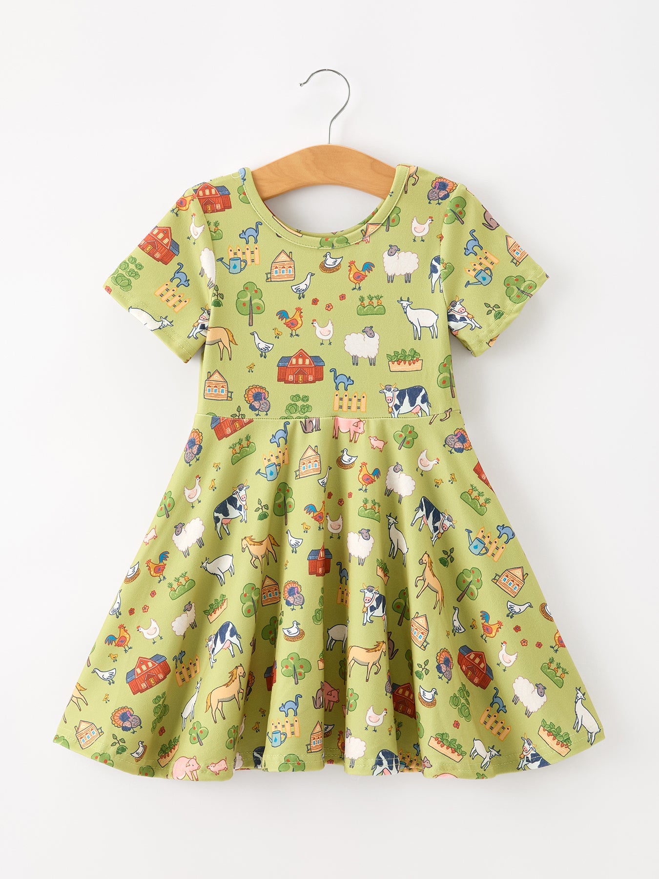 Countryside Farm Animal Pasture Twirl Girls Dress Rylee Faith Designs