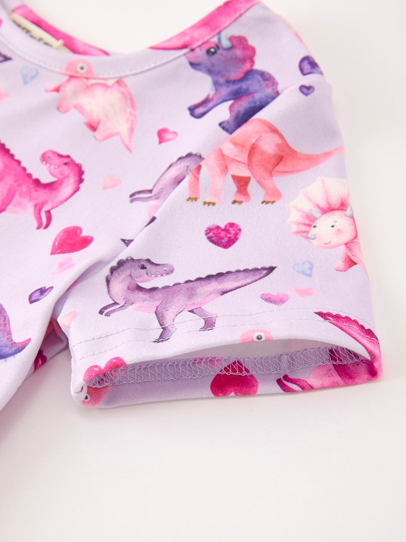 Dinosaur Heart Twirl Girls Dress Short Sleeves Rylee Faith Designs