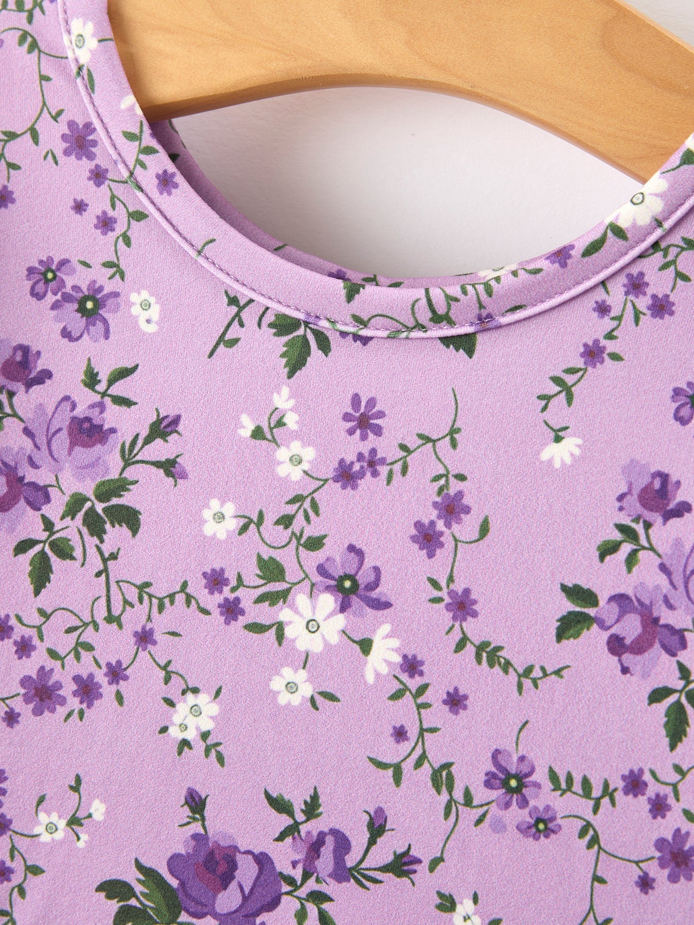 Fall Lavender Floral Print Girls Long Sleeve Twirl Dress Rylee Faith Designs