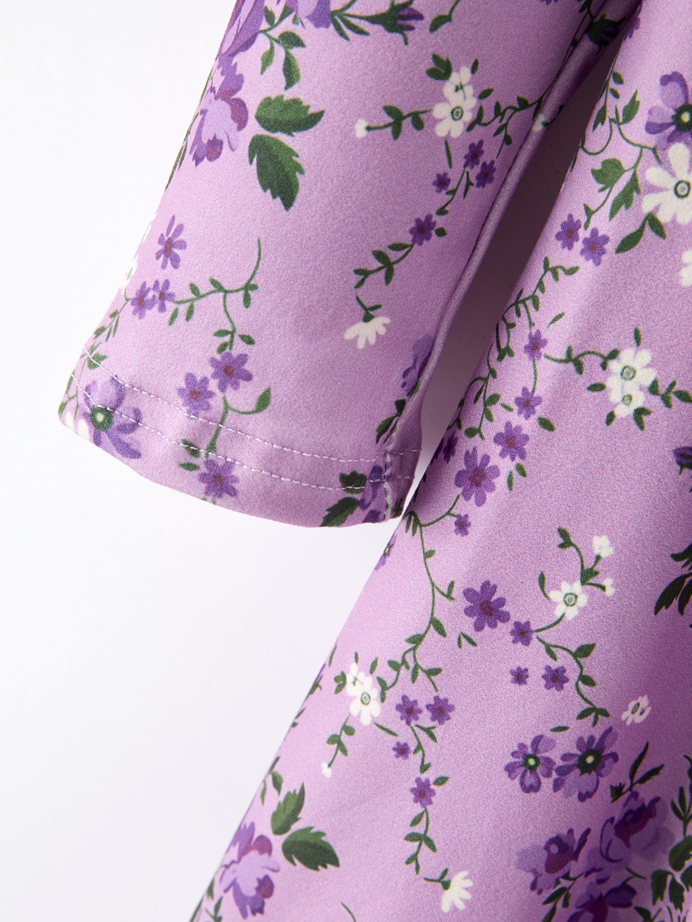 Fall Lavender Floral Print Girls Long Sleeve Twirl Dress Rylee Faith Designs