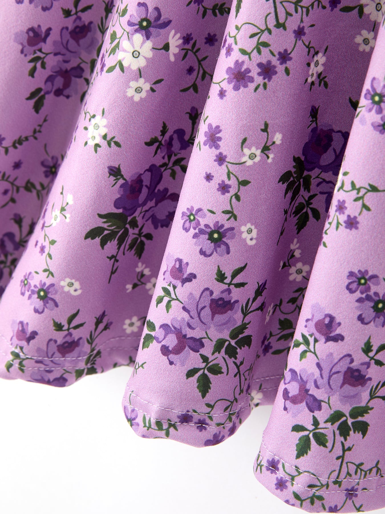 Fall Lavender Floral Print Girls Long Sleeve Twirl Dress Rylee Faith Designs