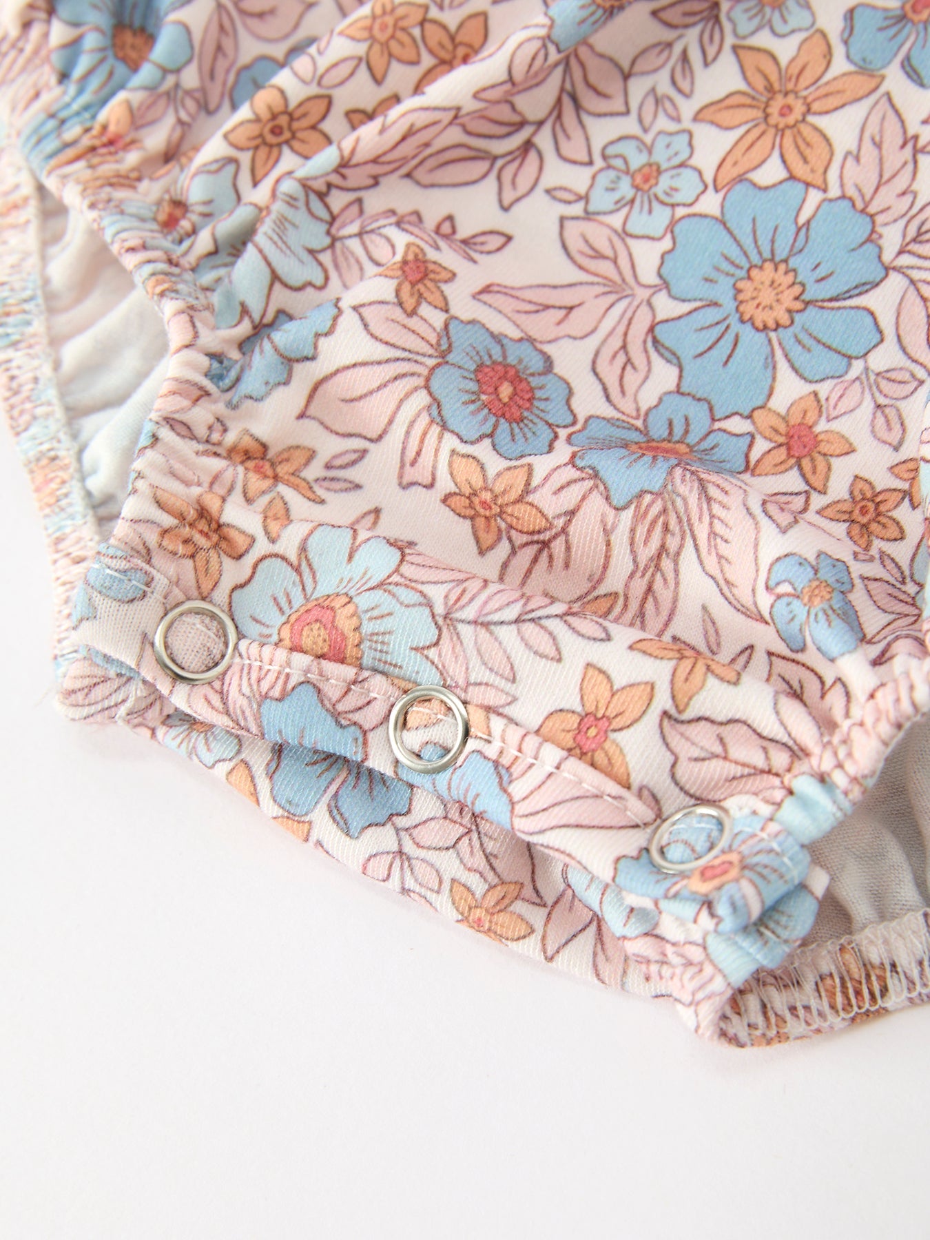 Fall Floral Baby Romper Smocked Ruffle Neck Bow Rylee Faith Designs