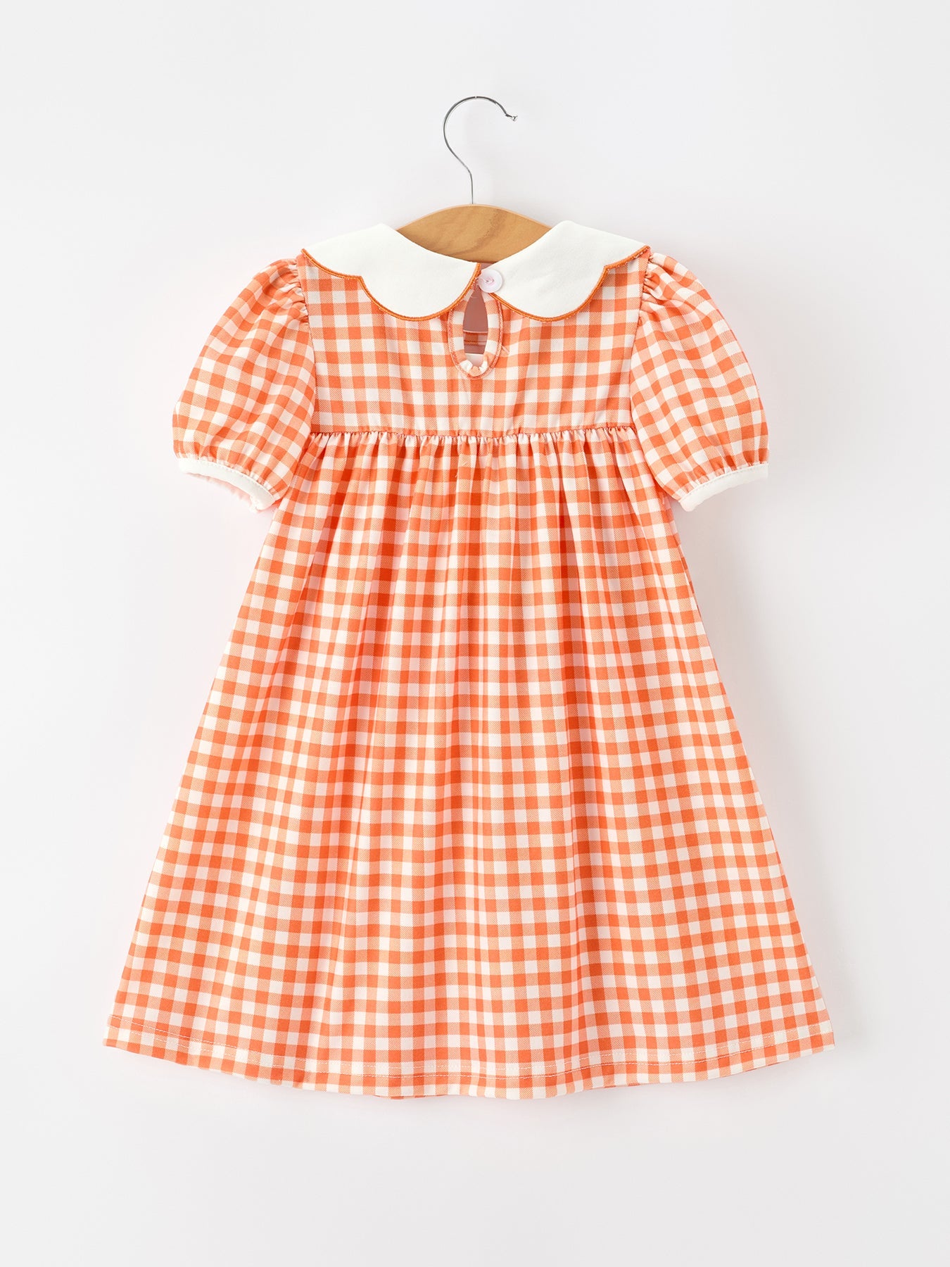 Fall Pumpkin Embroidered Puff Sleeve Girls Dress Rylee Faith Designs