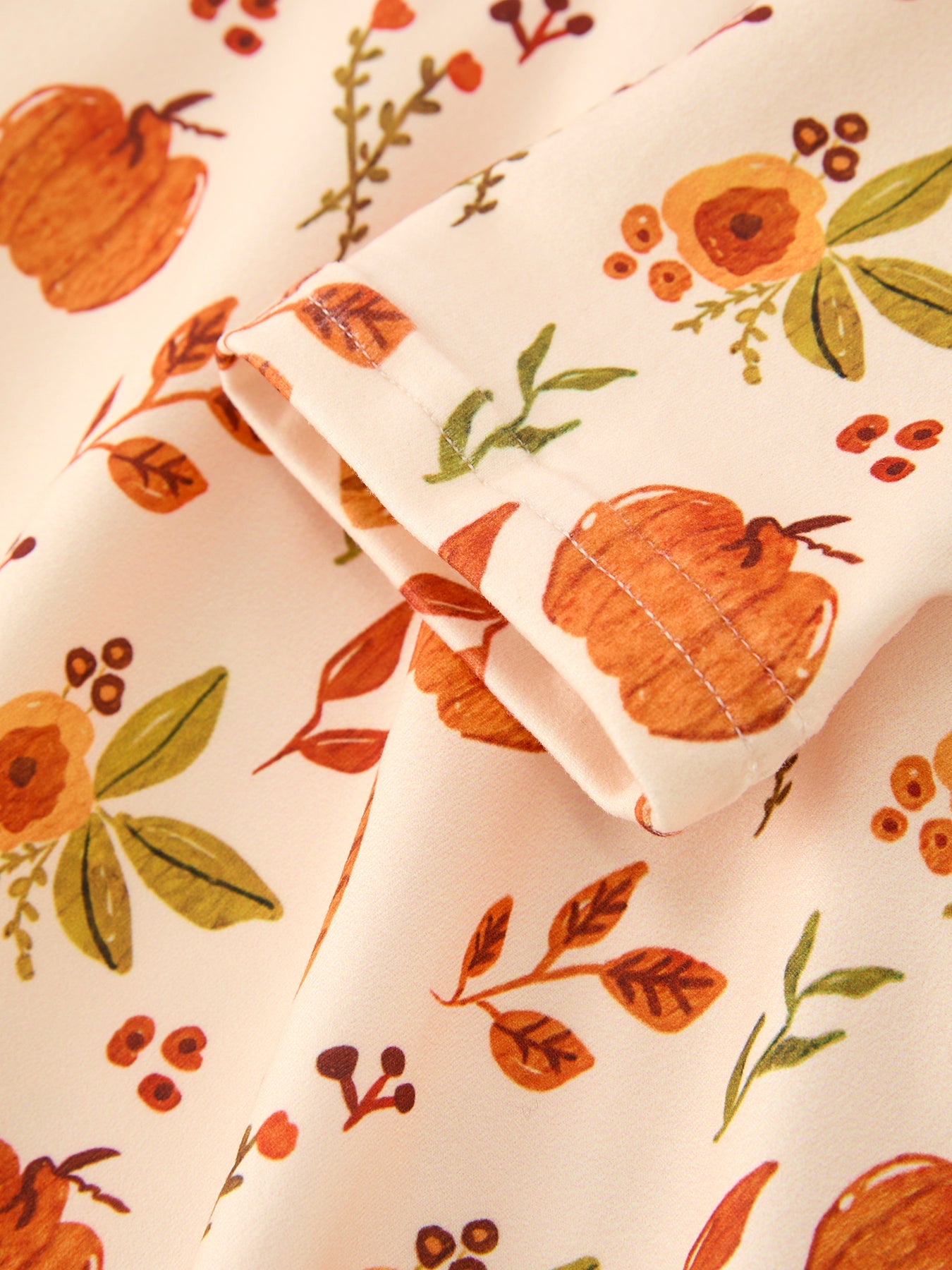 Fall Pumpkin Floral Girls Twirl Dress Long Sleeve Rylee Faith Designs