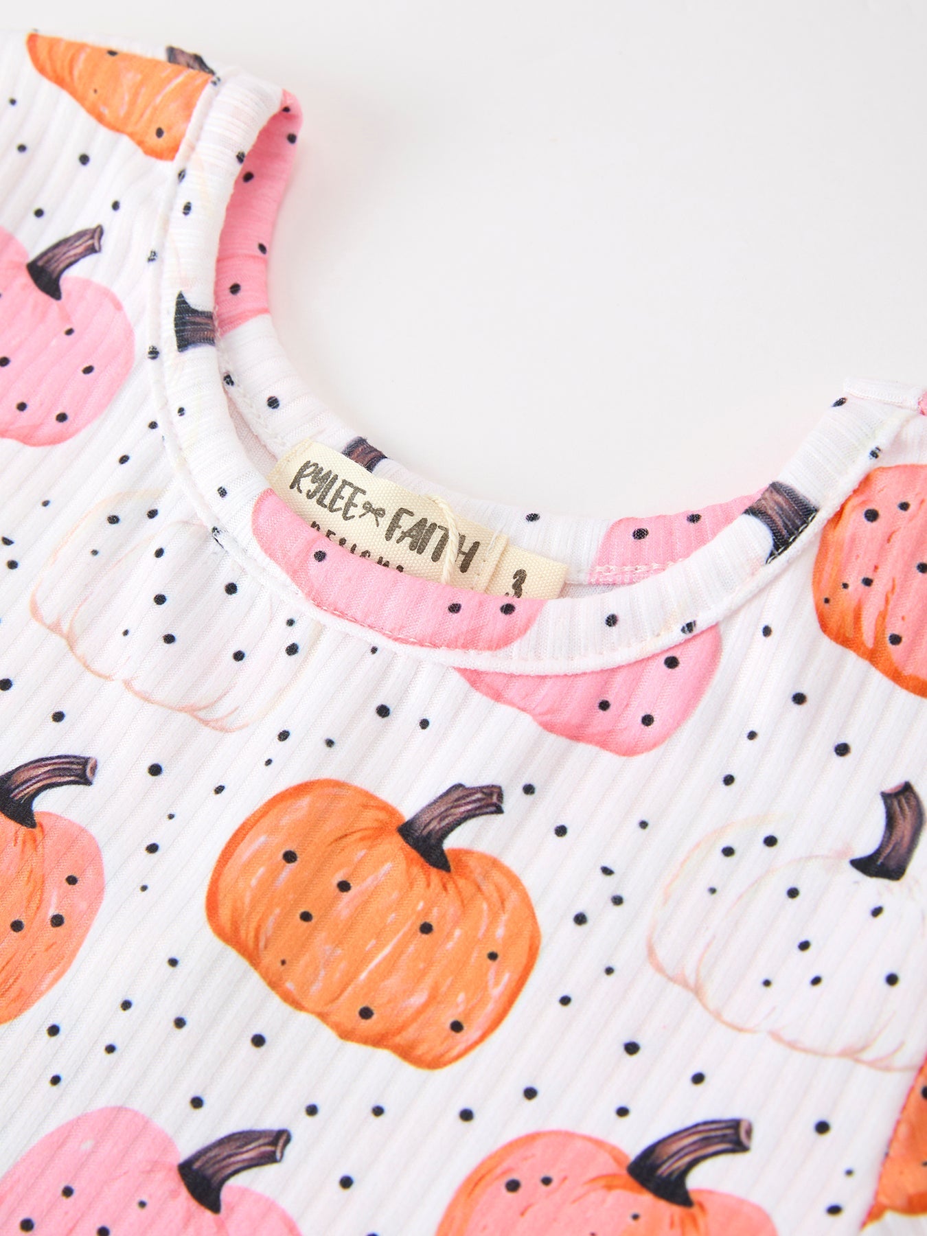 Fall Pumpkin Print Girls Twirl Dress Long Sleeve Rylee Faith Designs