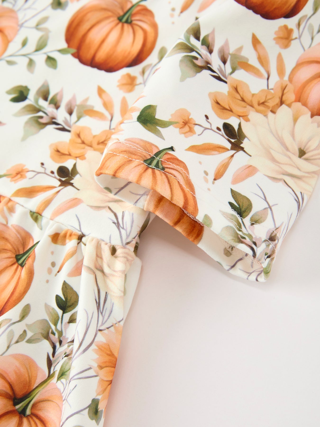 Fall Pumpkin Floral Girls Ruffle Hem Dress Rylee Faith Designs