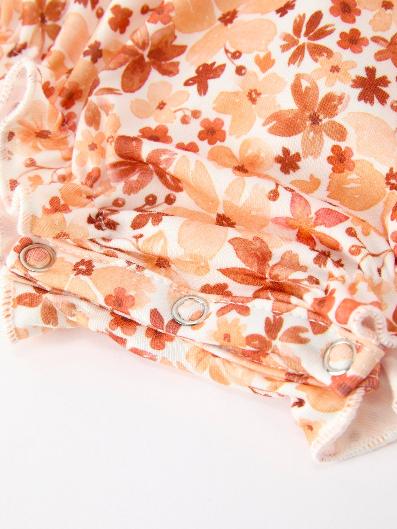 Fall Rust Floral Baby Romper Smocked Petal Collar Rylee Faith Designs
