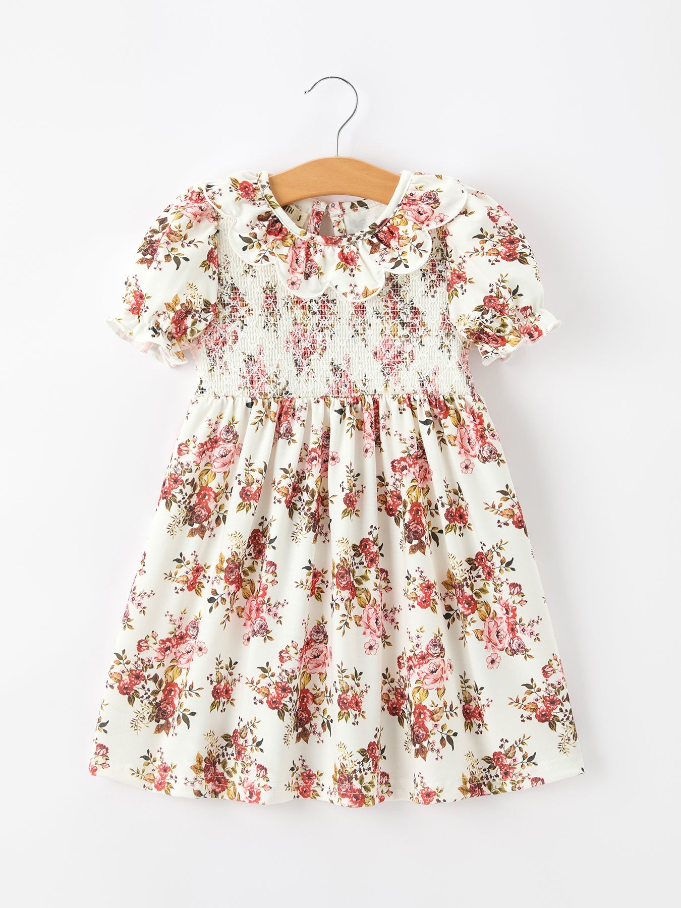 Fall Garden Girls Dress Smocked Petal Collar Bow Rylee Faith Designs
