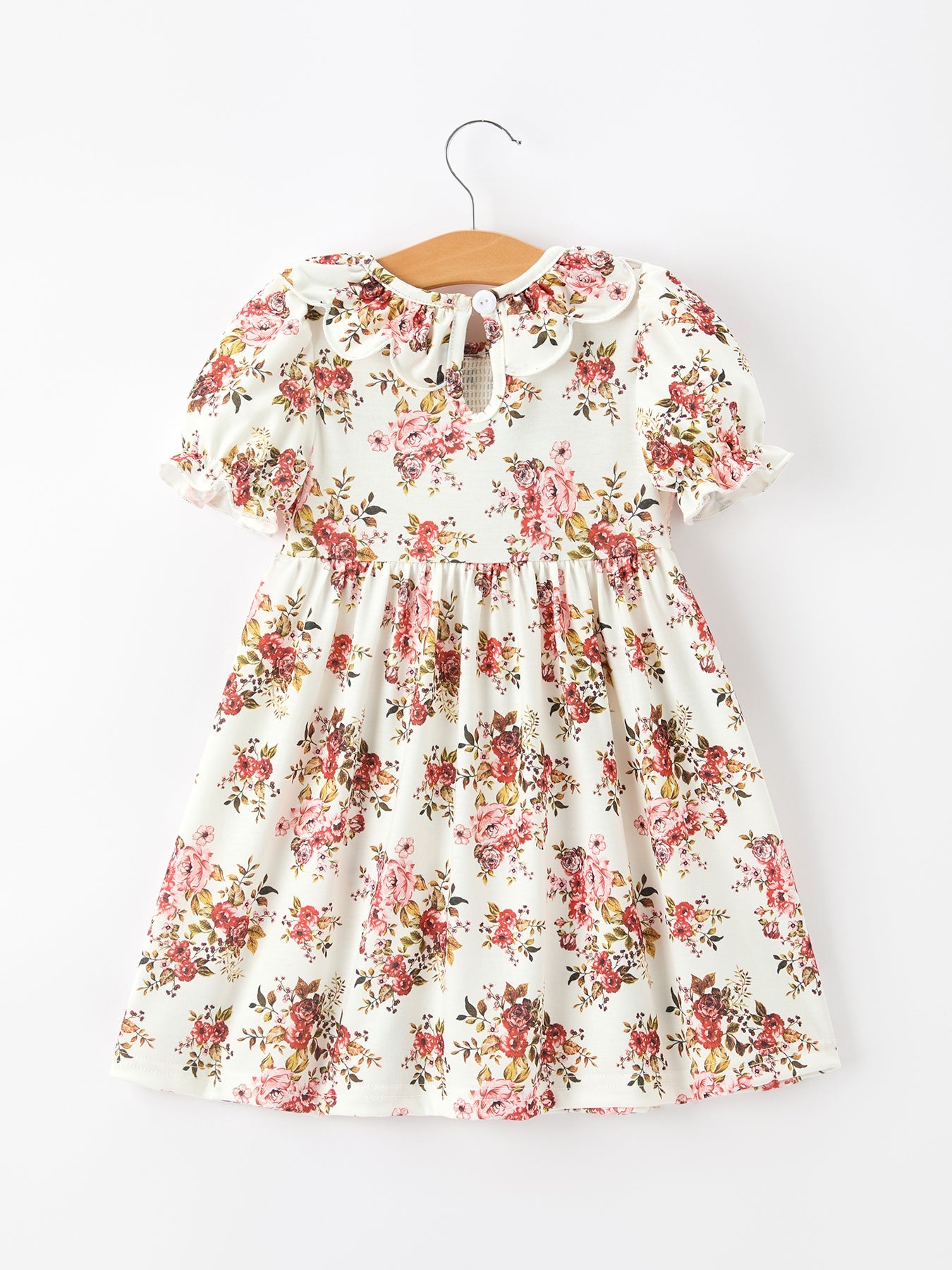 Fall Garden Girls Dress Smocked Petal Collar Bow Rylee Faith Designs
