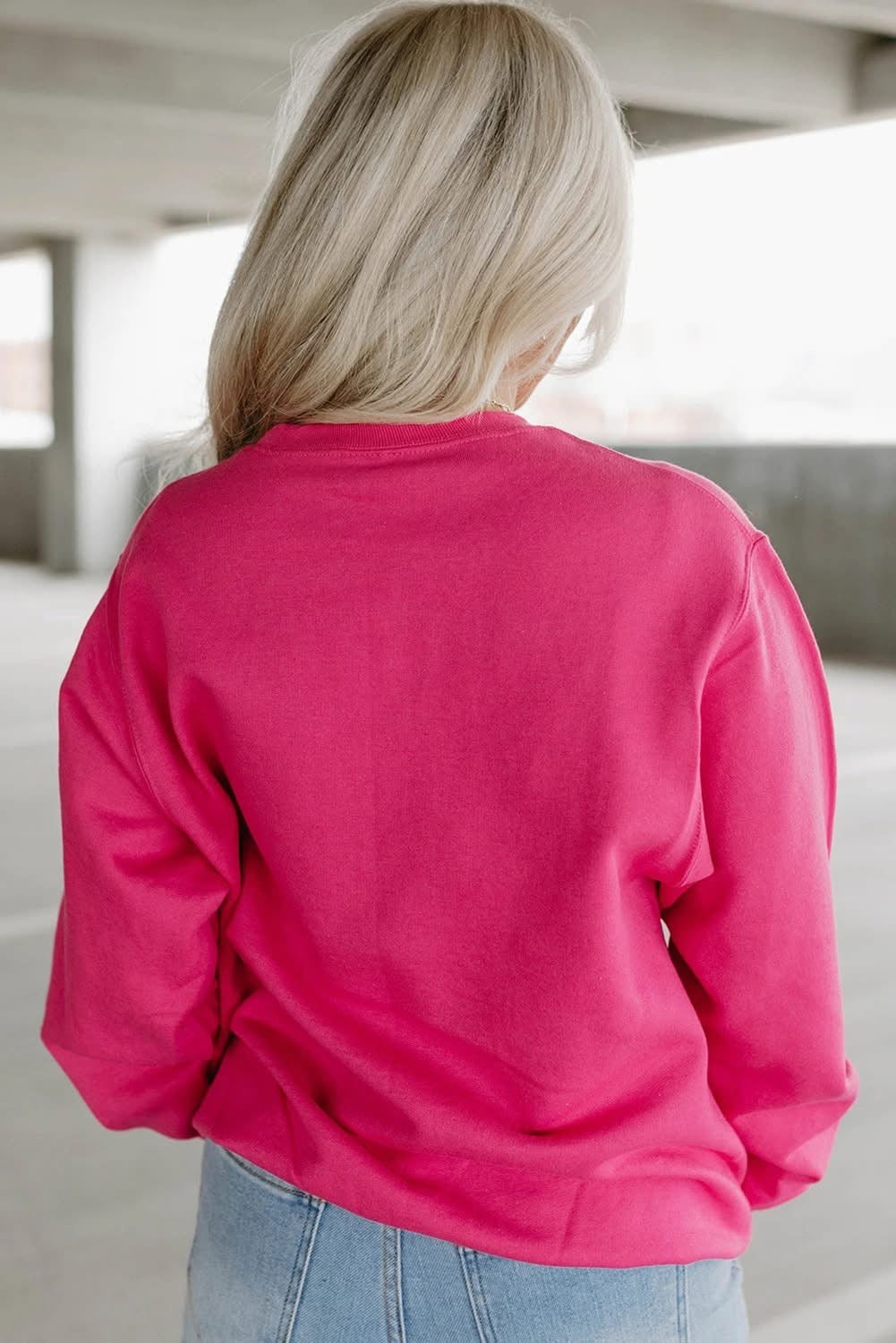 Pink Cow & Sequin Heart Sweatshirt