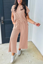 Load image into Gallery viewer, Solid Corded Wide Leg Pants Set
