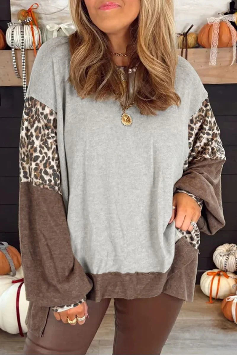 CALL OF THE COZY GRAY COLORBLOCK DOLMAN SLEEVE SWEATSHIRT **SHIPPING EXPECTED TO BEGIN ON DATE 11/5**
