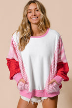 Load image into Gallery viewer, Red Striped 
Batwing Sweatshirt
