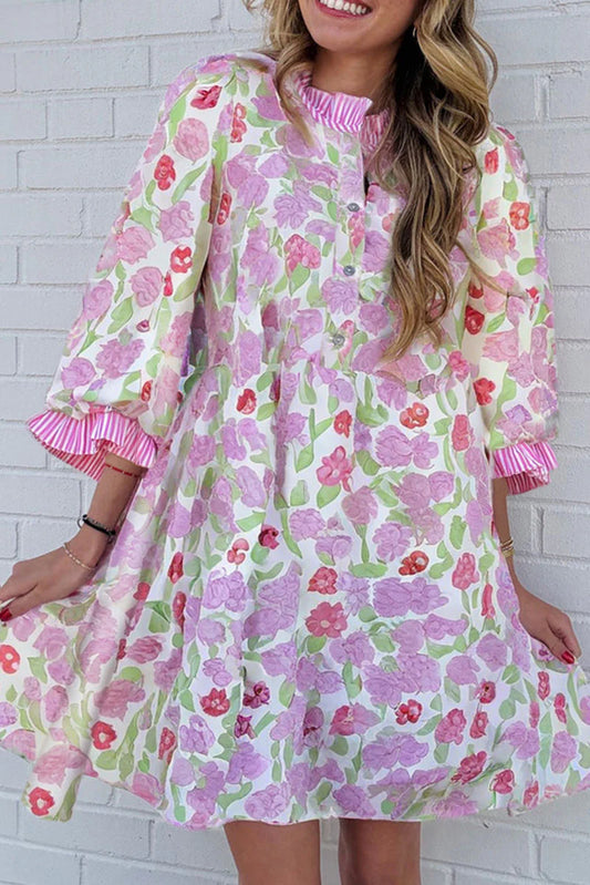 WILDFLOWER WHIRL PINK MINI DRESS **SHIPPING EXPECTED TO BEGIN ON DATE 9/8**