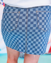Load image into Gallery viewer, Becca Checkered Denim Skirt
