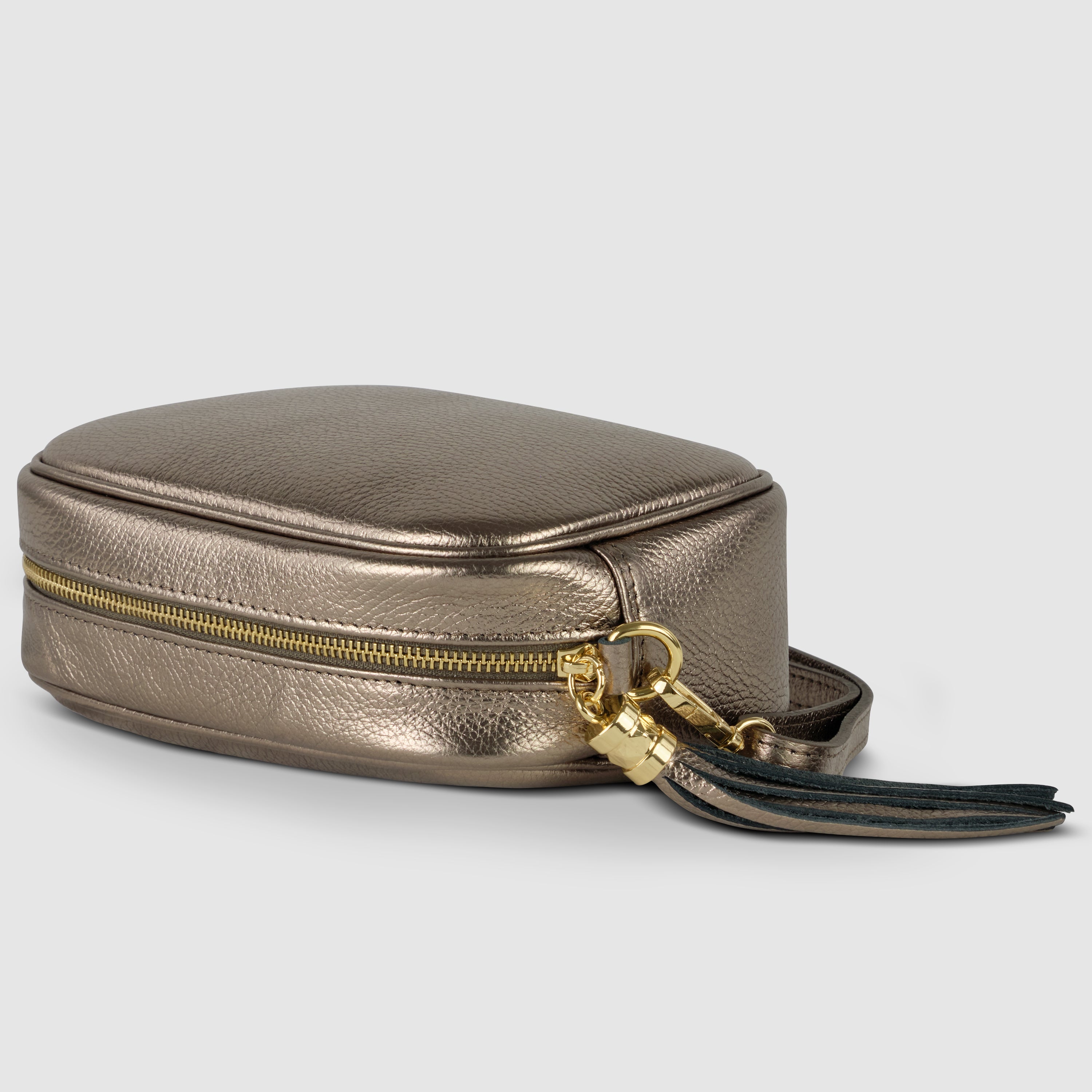 Metallic Calf Leather Crossbody Bag